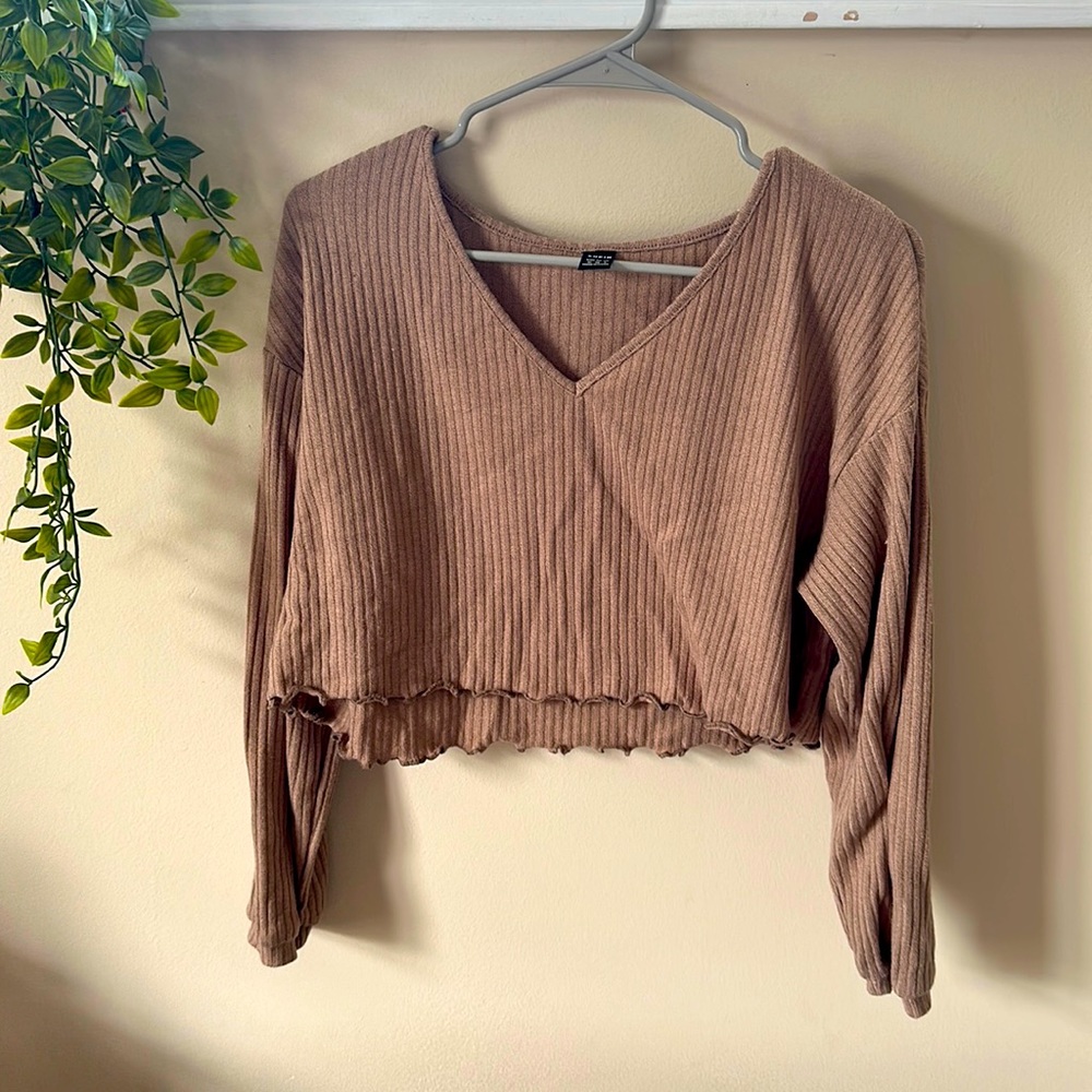 Long sleeve crop top.